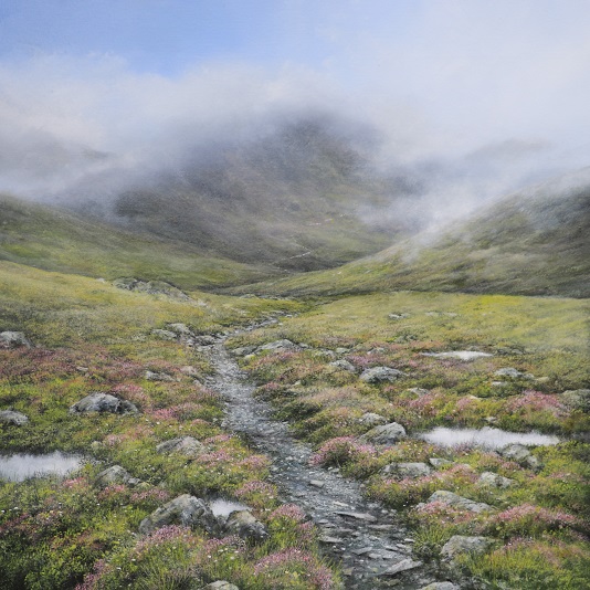 Garry Raymond-Pereira To the Summit 90x90cm Oil on Canvas